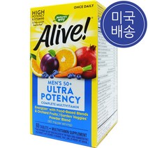 Natures Way 네이쳐스웨이 얼라이브 남자 50+ 멀티비타민 원스데일리 60정, 1병