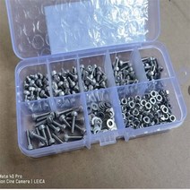m8 볼트 너트 m6 250pcs din912 m1.6 m2 m2.5 m3 나사 304 스테인레스 스틸 육각 소켓 캡 헤드 나사 육각 와셔 구색 키트, m3 250pcs 키트