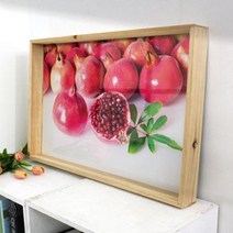 바보사랑 우드프레임액자 풍수새빨간석류(대형).꾸밈