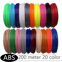 3D프린터 3D펜 3D프린팅 PLA 필라멘트Abs plus 3d 200 미터 3d 인쇄 펜용 20 가지 색상 플라스틱 스레드 와이어 1.75mm 프린터 소모품 3d 펜, 200미터 20색