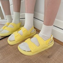 여성 플랫 단화 여름 신발 운동화 슬리퍼 맥클 샌들 검투사 오픈 토 버클 소프트 젤리 샌들 캐주얼 폼 비치 23
