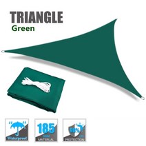2/3/3.6/5M Triangle Sun Shade Sail Canopy for 98%UV Block Sun Shelter For Outdoor Facility&Activ, GREEN