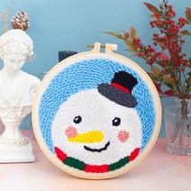 DIY 방콕 취미 펀치니들 자수 세트, 눈사람