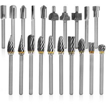 로터리 라우터 비트로 설정된 핫 카바이드 버 20Pcs 다이 그라인더 1/8Inch Shank Rotary Burr 목공 드릴, 01 은