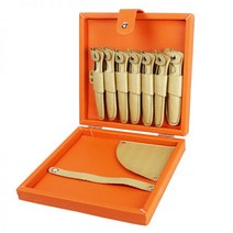 미용가위집 이동식 출장 이발 애견미용 박스 바리깡가방, 01. 오렌지 소가죽