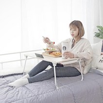 원룸 자취생 침대 미니테이블 독서 식사용 캠핑선반 감성캠핑용품 카라반, 색상