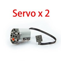 레고 파워 펑션 세트 모터 기술 부품 m l xl 서보 multi power functions app remote control 배터리 상자 케이블 pf 빌딩 블록 장난감, 서보 모터 x2