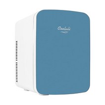 Cooluli 15L 침실용 미니 냉장고 자동차 사무실 책상 및 대학 기숙사 방 음식 음료 스킨 케어 뷰티 메이크업을 위한 12v 휴대용 냉각기 보온기 전면 유리 AC/DC, 15 Liter, Blue, Blue