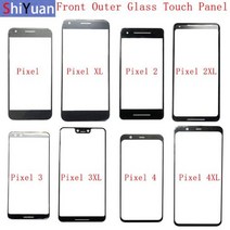 휴비나인 스마트폰터치패널 전면 외부 유리 Google 픽셀 XL 2 2XL 3 3XL 3A 3AXL 4 4XL 터치 패널 스크린 렌즈, 없음, For Pixel 2 Black