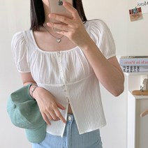 퓨어 밀크 여름 반팔 블라우스