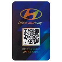 아미티 QR 주차 번호판 현대, 블루 사각 패턴, 1개