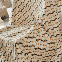 투지꽃무늬60수코튼원단, 오렌지