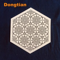 가죽공예 도안 큰육각 모양 아름다운 꽃 패턴 사시코 템플릿 스텐실 소프트, 01 Style A