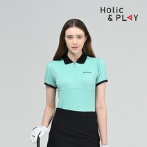 홀릭앤플레이 여성 스판 집업 반팔티셔츠 HC2WTS001EM