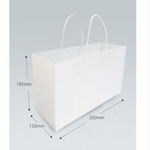 고급 무지 화이트 트위스트 끈 쇼핑백 기성봉투 (치킨 쇼핑백 소*100장)