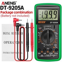 화물차그물망 usb허브 건전지테스터기 aneng dt9205a 디지털 멀티 미터 acdc 트랜지스터 테스터 전기 ncv 테스트 미터 profesional 아날로그 자동 범위, dt9205a 녹색