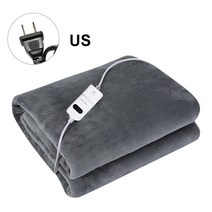 전기요 150x65cm 전기 담요 220V/110V 가열 플란넬 매트리스 2 열 설정 스위치 겨울 바디 워머, [02] US Plug