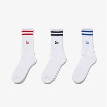 뉴에라 [뉴에라][공용]뉴에라 크루 삭스 3팩 스트라이프 레드 블루 (12871913)