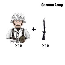 레고 피규어 조립 장난감어린이 장난감 10 개/몫 WW2 군사 독일 피규어 빌딩 블록 4 면 인쇄 미국 Soveit, 18 10pcs