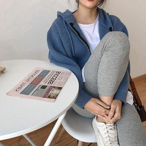 메이리앤 사각지퍼 후드 니트 가디건