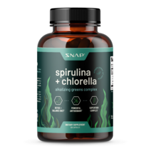 스피루리나 클로렐라 Organic 캡슐 USDA - Greens 슈퍼푸드 심장 서포트 120ct, 1 Month Supply