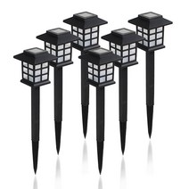 태양광 정원등 LED 미니격자등 가로등 잔디등 실외등 기둥등 6개, RGB 6개