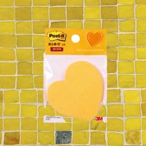 삭개오 포스트잇 접착메모지 포스트잍 POSTIT 45매 하트 모양 노랑 형상