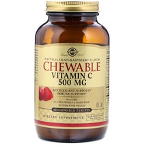솔가 츄어블 (씹어먹는) 비타민 C 500mg 90정 (츄어블 타블렛) Solgar Chewable Vitamin 90Chew tabs, 1개
