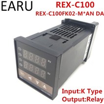 RKC REX-C100 REX-C100FK02-M x DA 디지털 PID 온도 제어 컨트롤러 서모 스탯 릴레이 출력 K 입력 AC110-240V