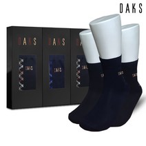 [AK PLAZA] 닥스 양말 3족 선물세트 남자 정장 패션 중목 뒷목체크 22365