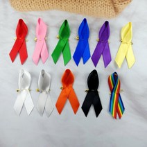 행사 리본 꽈리리본 브로치 홍보 추모 캠페인 리본, 보라