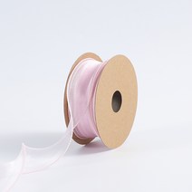 웨이브 쉬폰 리본끈 오간디 2P, 연분홍