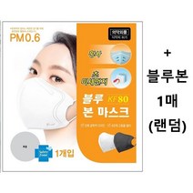 (최신제품-네이비 포장지) KF80 대형 블루인더스 블루본 마스크 50매 (각인O) 스트랩 증정, 1박스