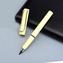 새로운 기술 다채로운 무제한 쓰기 영원한 연필 잉크 펜 없음 매직 그림 용품 참신한 선물 문구 116370, 연노랑