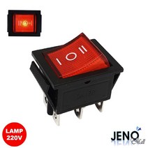 3단 6P 로커 사각 스위치 Red AC LAMP HAS0904, 1