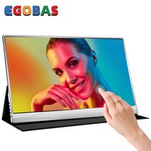 15.6 인치 휴대용 모니터 터치 스크린 1080p hdr ips 패널 게임 모니터 usbc hdmi-compatibe 스마트 폰 노트북 스위치 ps4 xbox, 터치 실버, au 플러그