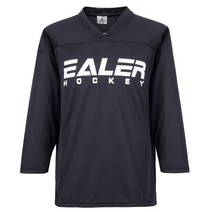 하키복 반티 아이스하키복ealer 로고가 있는 멋진 블랙 유니폼, 초초