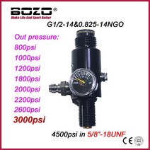에어 유압 공압 실린더 클램프 그리퍼 조절기 센서새로운 페인트 볼 건 Airsoft PCP 라이플 HPA 4500psi 압축 공기 탱크 레귤레이터 밸브 출력 압력 58 -18UNF, 출력 3000psi