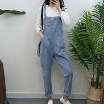 제이후 연청 멜빵 오버롤 포켓 데님 점프수트