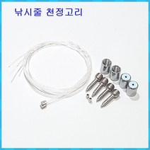 ys마니소 액자 와이어걸이 낚시줄 천장고리, 은색, 2개