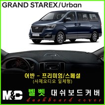 그랜드스타렉스 대쉬보드커버 (2018년~) 논슬립 썬커버 햇빛차단/눈부심방지, 벨로아원단+레드라인+어반(프리미엄/사제오디오일체형))