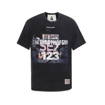 RRR123팝스타 숫자레터링프린트반팔 패션여름순면루즈남커플티셔츠