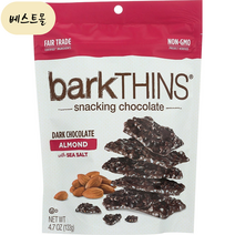 [해외] 바크씬 다크 초콜릿 아몬드 씨솔트 133g 스낵킹 초콜렛 BarkThins 간식 베스트몰 미국직구, 1개