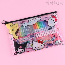 산리오 신학기 문구세트 1p 캐릭터 색연필 사인펜 종합장 시나모롤 쿠로미 마이멜로디 단체선물 학용품 팬시 미술