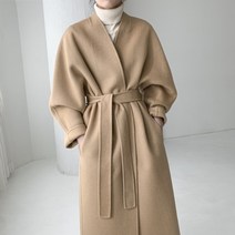 고퀄리티 노카라 핸드메이드 롱 코트