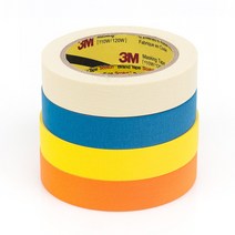 3M마스킹테이프 15mm 24mm 컬러 종이테이프 낱개, 24mm(낱개), 노랑, 1개
