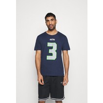 나이키 퍼포먼스 NFL 시애틀 시호크스 러셀 윌슨 플레이어 에센셜 - 프린트 티셔츠 컬리지 네이비 남성용 138068