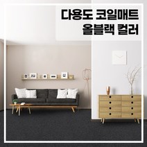 라임 코일 현관 매트 두께 20mm, 올블랙 80x120(cm), 1개