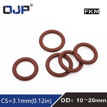 고무오링 불소 고무 링 브라운 FKM O 씰 CS 5 개 3.1mm OD10/11/12/13/14/15/16/17/18/19/20mm 오링 오일 개스킷, [07] 16x9.8x3.1mm, [03] 15pieces