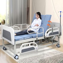 전동 간호침대 가정용 다기능 노인 환자 리프팅 침대, 19개 기능 라텍스 간호침대